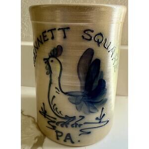 Maple City Illinois Pottery Kennett Square Pennsylvania Crock 8x4.25